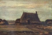 Vincent Van Gogh Farmhouse with Peat Stacks (nn04) Sweden oil painting reproduction